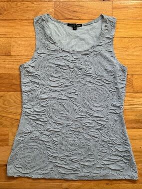 (3/$15) Marina Luna Gray Textured Tank Top, Size M, Casual or Professional Wear